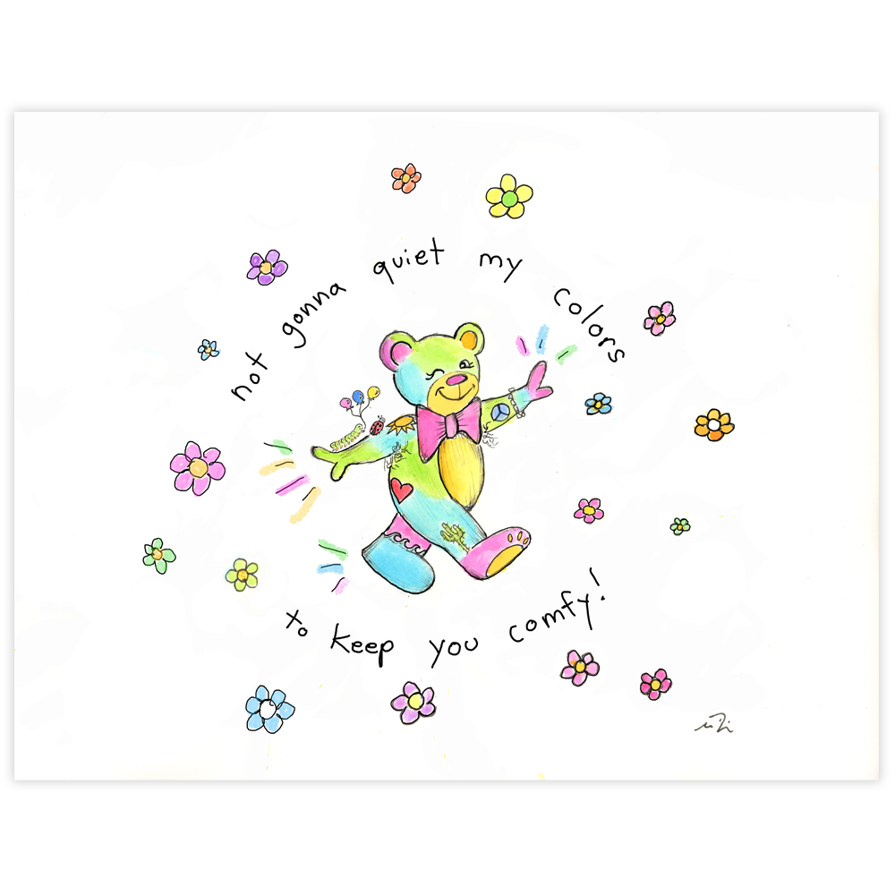 Loud Colorful Bear Art Print