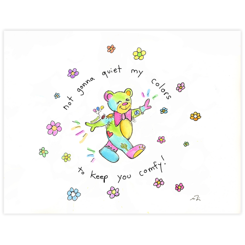 Loud Colorful Bear Art Print