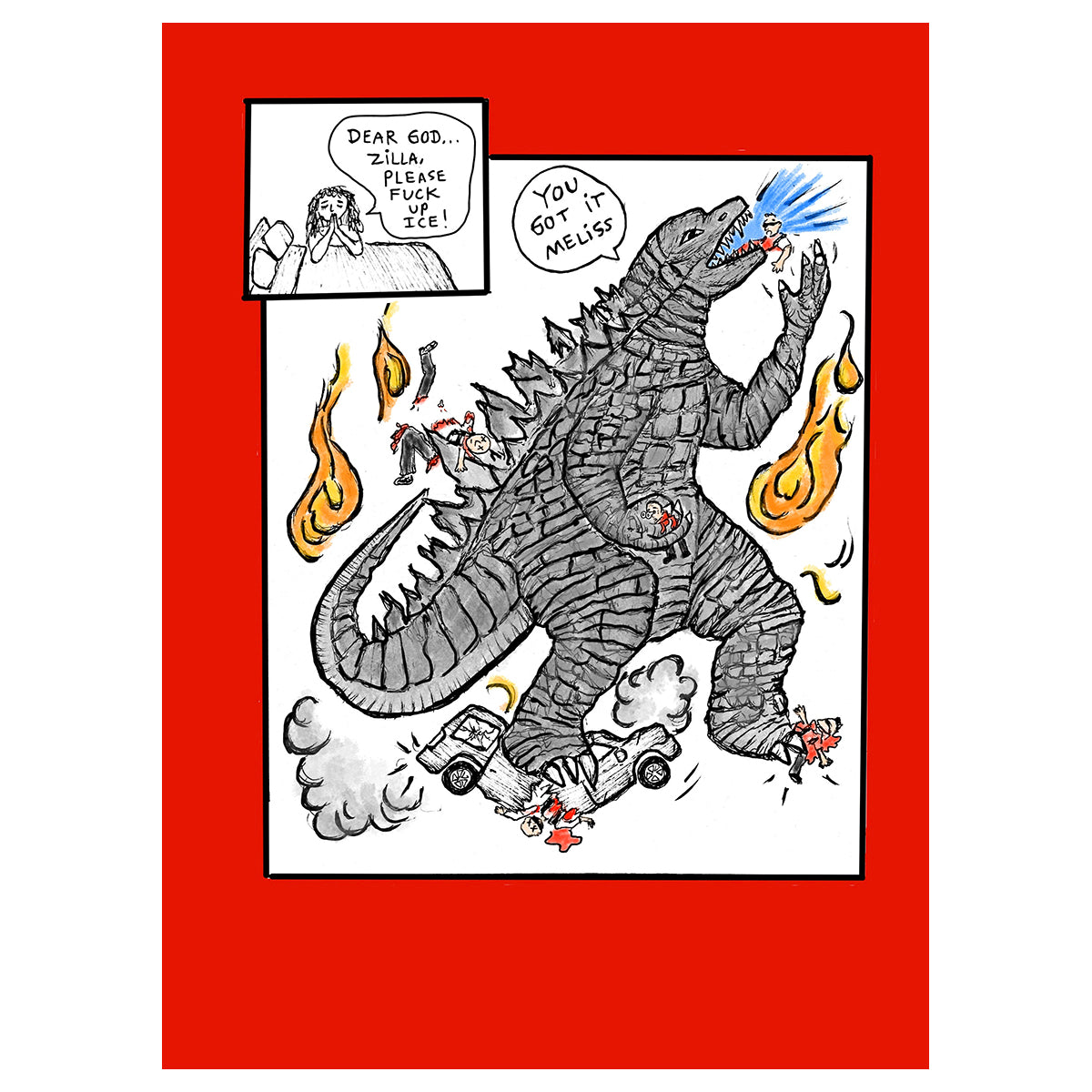Godzilla Gets ICE Art Print