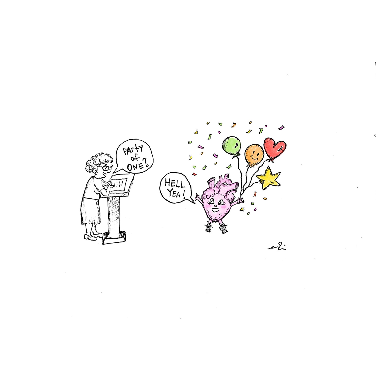Party Of One Art Print