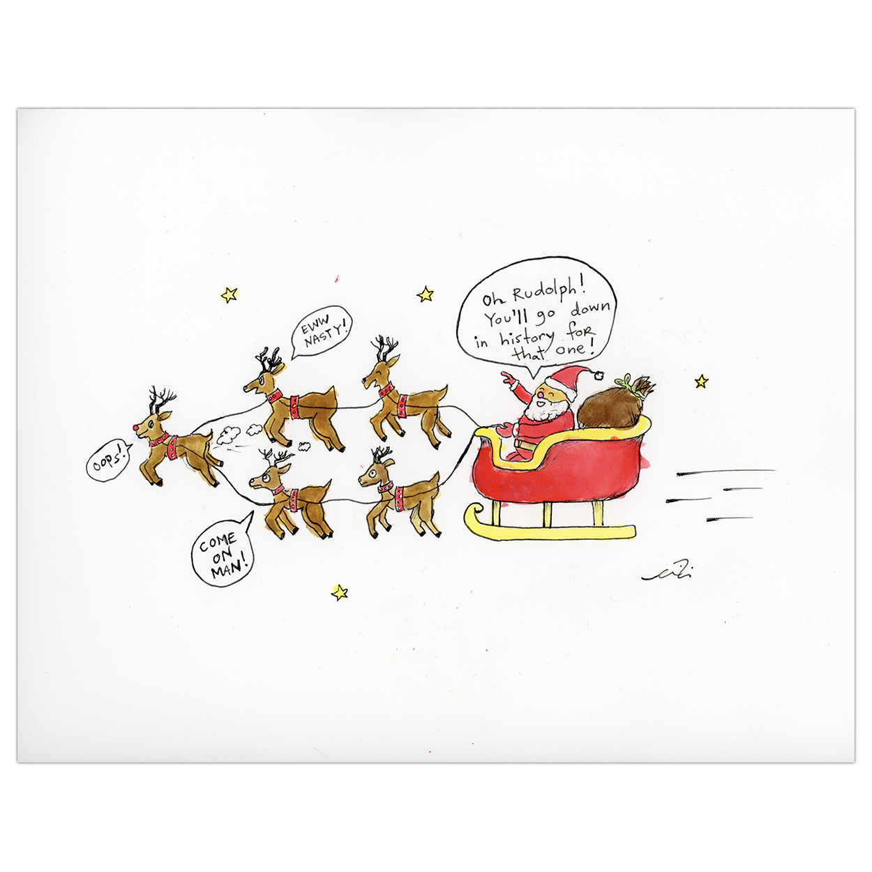 Rudolph Fart Art Print