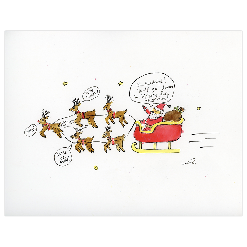 Rudolph Fart Art Print